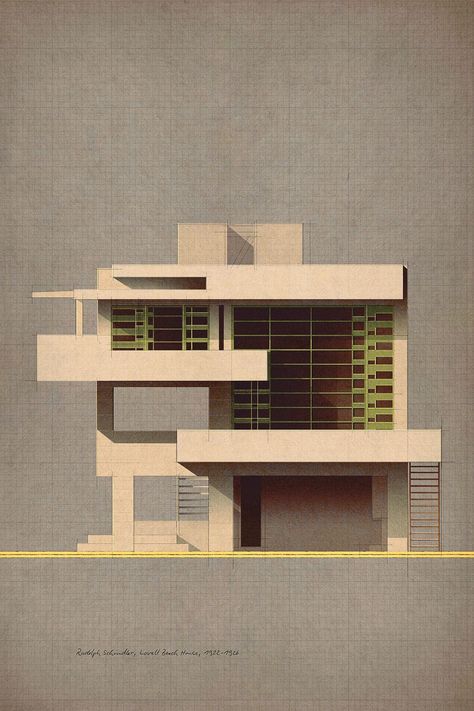 Midcentury modern architecture art prints. A celebration of the golden era of the golden state. Architecture Poster, Architectural Drawing, Architecture Rendering, Architecture Illustration, Limited Edition Art Print, Architecture Presentation, Brutalism, Architecture Sketch, Modern Exterior