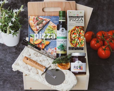 Pizza Kit Gift Basket, Pizza Gift Basket, Closing Gift Basket, Herb Infused Olive Oil, Gift For Clients, Pizza Slicer, Fig Spread, Pizza Gifts, Gluten Free Pizza Crust