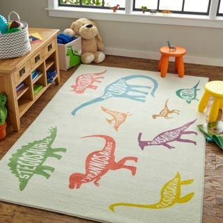 Buy Area Rugs Online at Overstock | Our Best Rugs Deals Dinosaur Rug, Dinosaur Boys Room, Dino Room, Dinosaur Room Decor, Dinosaur Bedroom, Child Bedroom, Dinosaur Room, Kids Area Rugs, Toddler Bedroom