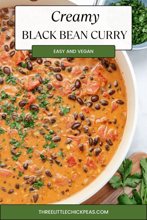 Black Bean Curry, Easy Vegan Curry, Curry With Coconut Milk, Bean Curry, Black Bean Recipes, Beans Curry, Coconut Milk Recipes, Vegan Black Bean, Coconut Milk Curry