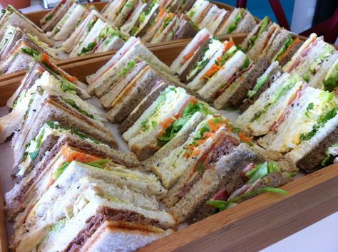 Brunch - Sandwich Platters                                                                                                                                                                                 More Sandwich Platters, Brunch Sandwich, Tea Party Sandwiches, Sandwich Platter, Christmas Platter, Party Sandwiches, Corporate Catering, Sandwich Fillings, Finger Sandwiches