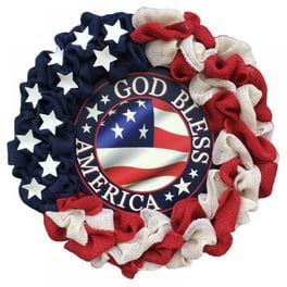 Patriotic Independence Day Wreaths , Americana Patriotic Wreath USA July 4th Wreath, Glory Patriotic American Flag Wreath for Front Door Window Wall Decoration (12" ) - Walmart.com Flag Wreaths For Front Door, American National Day, Eagle Wreath, American Wreath, Fall Floral Decor, American Flag Wreath, Flag Wreath, Americana Wreath, Independence Day Decoration