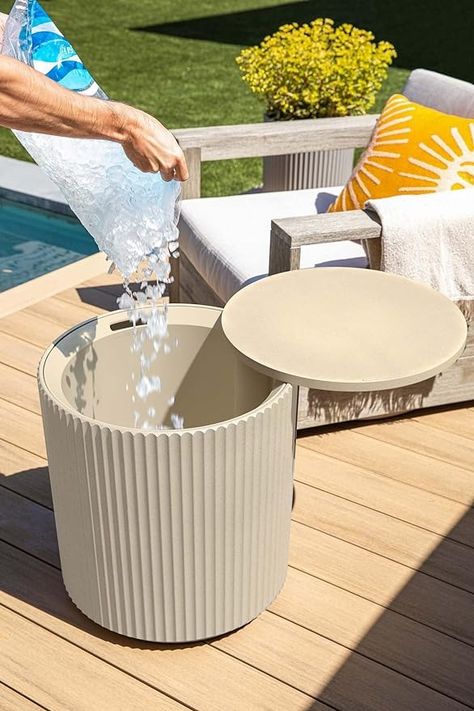 Veradek Outdoor Cooler Side Table - 2 in 1 - Designed for use as Outdoor Side Table, Patio Table, Hot Tub Table, Outdoor Patio Decor and Outdoor Bar, Portable Bar, Patio Bar, Ice Chest : Amazon.ca: Patio, Lawn & Garden Table Cooler, Outdoor Cooler, Outdoor Bar Sets, Outdoor End Tables, Portable Bar, Patio Side Table, Contemporary Side Tables, Backyard Furniture, Outdoor Side Tables