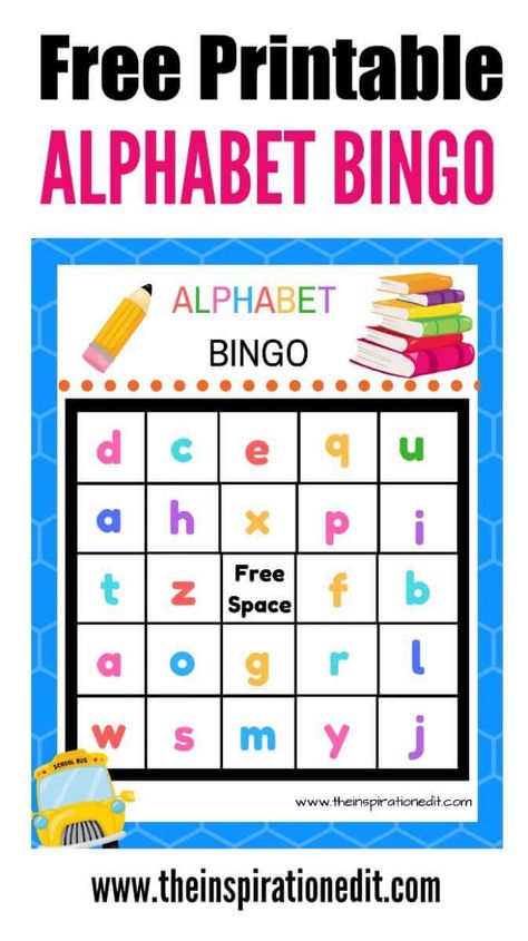 Free Alphabet Bingo Printable For Kids Bingo Preschool, Preschooler Crafts, Number Bingo, Alphabet Bingo, Preschool Phonics, Bingo Games For Kids, Alphabet Activities Kindergarten, Kids Alphabet, Keeping Kids Busy