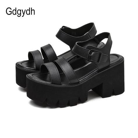 Virgo Rising, Platform Shoes Sandals, Cheap Sandals, Black Platform Sandals, Female Shoes, Casual High Heels, Buckles Fashion, Digital Closet, Chunky Sandals