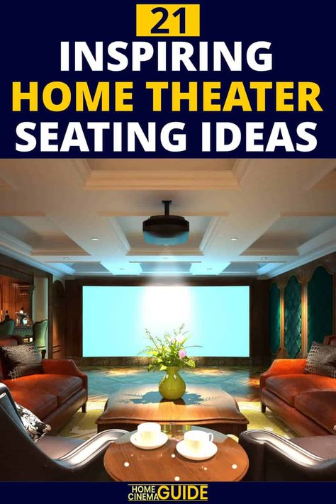 21 inspiring home theater seating ideas Living Room Theater Ideas, Media Room Ideas Small, Small Home Theater Ideas, Home Theater Seating Ideas, Theater Seating Ideas, Home Theatre Room Ideas, Small Home Theater, Theatre Room Ideas, Media Room Furniture