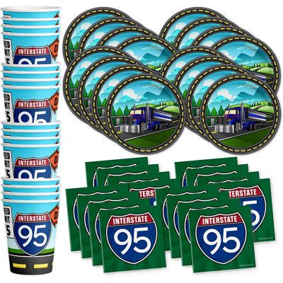 Truck Theme Party, Garbage Truck Party, Plastic Party Plates, Cake Decorating Set, Truck Theme, Trucks Birthday Party, Truck Party, Birthday Supplies, Semi Truck