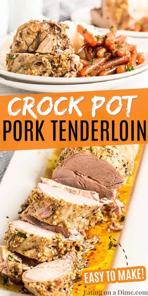 You have to try Slow Cooker Pork Tenderloin with honey. This meal is so delicious. With only a few ingredients, pork tenderloin slow cooker recipe is easy. Tenderloin Crockpot, Pork Tenderloin Crock Pot Recipes, Crock Pot Pork Tenderloin, Tenderloin Recipes Crockpot, Pork Loin Crock Pot Recipes, Tenderloin Pork, Easy Pork Tenderloin Recipes, Freezer Ideas, Easy Pork Tenderloin