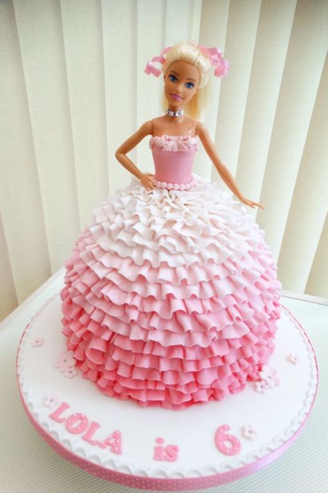 Doll Dress Cake, Barbie Dress Cake, Doll Cake Designs, Princess Doll Cake, Barbie Bday, Barbie Doll Birthday Cake, Barbie Doll Cake, Barbie Doll Dress, Doll Birthday Cake