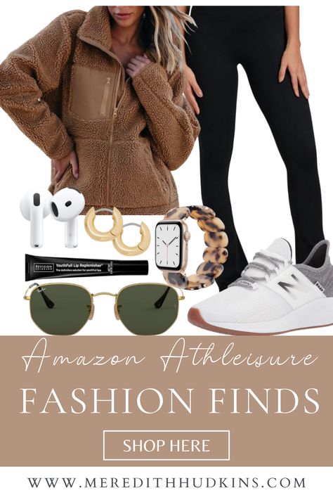 women's fashion, amazon fashion, meredith hudkins, fall style, winter style, ootd, classic, chic, preppy, affordable, holiday, work wear, trending, athleisure, yoga pants, jacket, outerwear, ray ban, airpods, apple watch, lip care, beauty, new balance Trending Athleisure, Meredith Hudkins, Athleisure Yoga Pants, White Long Dress Summer, Airpods Apple, Budget Outfits, Curated Outfit, Style Winter, Classic Chic