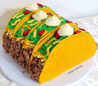 Katy's Kitchen: Cinco de Mayo Taco Birthday Cake Taco Birthday Cake Ideas, Taco Cake Birthday, Taco Theme Cake, Taco Cake Ideas, Cinco De Mayo Birthday Cake, Taco Birthday Cake, Taco Cakes, Mexican Birthday Cake, Taco Pinata