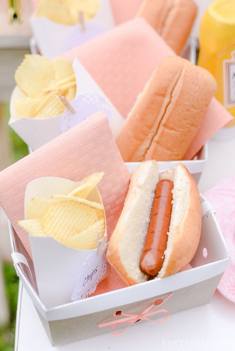 Hot Dogs in their little boxes, ready for the guests Hotdogs Party Ideas, Hot Dog Station Birthday Parties, Wedding Hot Dog Bar, Hot Dog Stand Ideas, Weenies And Tinis Party Ideas, Party Hot Dog Bar, Weenies And Tinis Party, First Birthday Picture Ideas, Hot Dog Bar Ideas