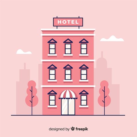 Flat hotel building in town | Premium Vector #Freepik #vector #business #travel #city #building Luxury Branding Identity, House Clipart, Travel City, Iphone Wallpaper Kawaii, Hotel Building, City Illustration, Collage Illustration, Flat Illustration, Free Vector Art