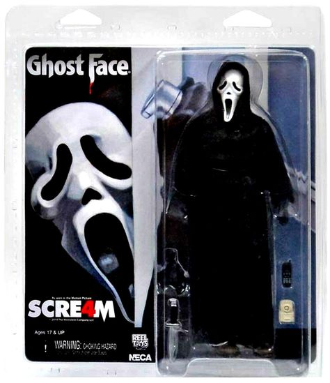 GhostFace+Scream+4+NECA+Retro+8"+Mego+(Classic+Mask)+Clothed+Figure+Doll,+Reel+Toys+2014+NOS Ghost Face Costume, Retro Room Ideas, Horror Action Figures, Scream 4, Horror Room, Ghostface Scream, Dc Collectibles, Scream Movie, Classic Horror Movies