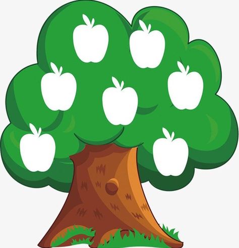 Apple Tree Clipart, Apple Cartoon, Apple Clipart, Tree Cartoon, Flower Crafts Kids, Fall Preschool Activities, Apple Activities, Math Centers Kindergarten, Preschool Coloring Pages