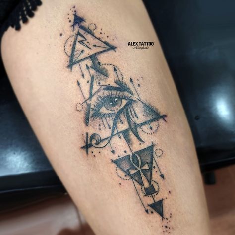 Evil Eye Pyramid Tattoo, Pyramid Eye Tattoo Design, Eye Of Horus Tattoo Men, 3rd Eye Tattoo Men, Eye Tattoo Egyptian, Pyramid Eye Tattoo, Horus Eye Tattoo, Small Tattoo Placement Ideas, 3rd Eye Tattoo