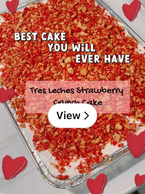 Lemon8 · Tres Leches Strawberry Crunch Cake  · @Toni Marie Strawberry Shortcake Tres Leches Cake, Strawberry Crunch Tres Leches Cake, Strawberry Crunch Pound Cake, Crunch Pound Cake, Strawberry Tres Leches Cake, Strawberry Crunch Cake, Bread Bar, Tres Leches Cake Recipe, Strawberry Crunch