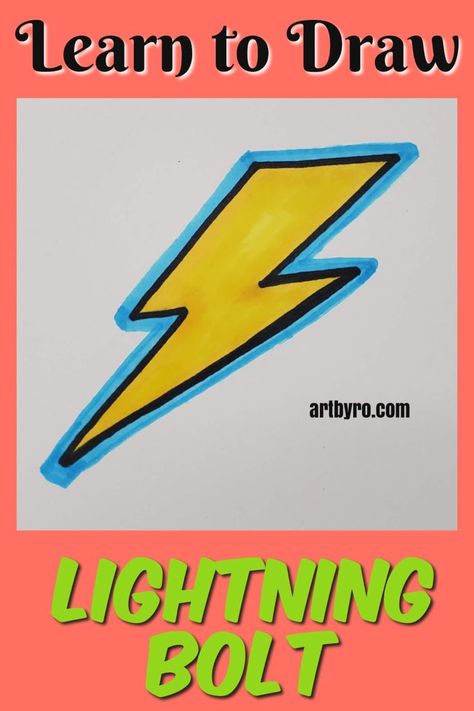 Lightning Tutorial, Easy Art Tutorials, Draw Lightning, How To Draw Lightning, Drawing With Markers, Draw Outline, Diy Face Paint, Lightning Art, Drawings For Beginners