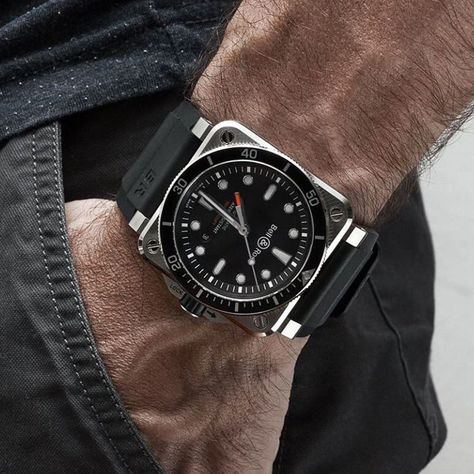 Bell & Ross Watches on Instagram: “One of a kind, the BR 03-92 Diver was the first square diving watch created by Bell & Ross. 📷 @ablogtowatch #BRmanifesto #timeinstruments…” Bell Ross Watches, Bell And Ross, Sporty Watch, Diving Watch, Seiko Mod, Bell Ross, Bell & Ross, Pal Zileri, Divers Watch