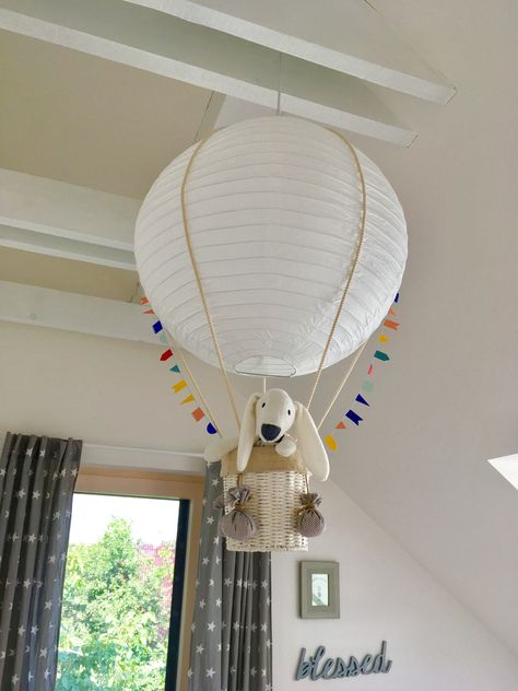 Hot Air Balloon Lantern Diy, Hot Air Balloon Light Shade, Paper Lantern Classroom Decor, Hot Air Balloon Lampshade, Hot Air Balloon Lamp Diy, Hot Air Balloon Lantern, Hanging Hot Air Balloon Decor, Hot Air Balloon Kids Room, Hot Air Balloon Playroom