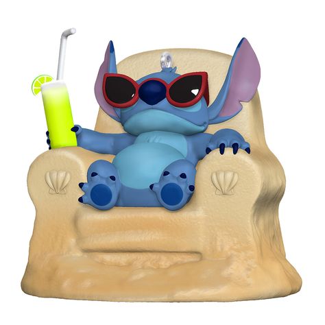 PRICES MAY VARY. Delight your ohana, or any "Lilo & Stitch" fan, with this Sun-Kissed Stitch Hallmark Keepsake Christmas ornament. Fun design features Stitch wearing sunglasses and sipping lemonade as he sunbaths in a sand-made beach chair. Approx. Size in Inches: 2.75 x 2.59 x 2.56 Great Christmas gift idea for fans of the Disney movie "Lilo and Stitch." Additional Details: Plastic Christmas ornament features hanger attachment. Purchase Includes: One 2024 Keepsake Ornament in gift box for easy Blue Alien, Classic Disney Movies, Lilo Stitch, Beach Chair, Hallmark Keepsake Ornaments, Disney Lilo, Disney Movie, Classic Disney, Keepsake Ornaments