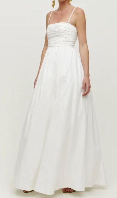 https://www.thereformation.com/products/kastoria-dress/1310183WHT.html?dwvar_1310183WHT_color=WHT Kastoria Dress, Beautiful Wedding Dresses, Sleeveless Wedding Dress, Strapless Wedding Dress, Beautiful Weddings, Weddings, Wedding Dress, Color