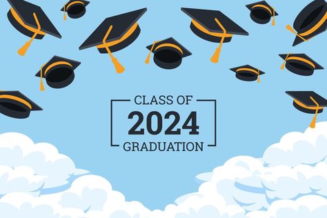 Design for graduation ceremony. Class of 2024. Congratulations graduates design template background Template For Graduation, Ceremony Background, 8th Grade Graduation, Template Background, Congratulations Graduate, Eighth Grade, Wedding People, Class Of 2024, Graduation Ceremony