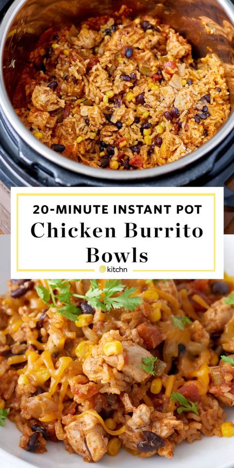 Chicken And Rice Burrito, Sweating Remedies, Rice Burrito, Chicken Burrito Bowls, Weeknight Chicken, Recipe Instant Pot, Resep Pasta, Burrito Bowls Recipe, Instant Pot Pasta Recipe