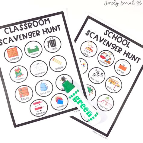 Classroom and School Scavenger hunts with visuals for special education classroom Easy Art Drawings, Classroom Scavenger Hunt, School Scavenger Hunt, First Day Jitters, Back To School Special, School Lesson Plans, Letter To Teacher, First Day Of School Activities, Back To School Night