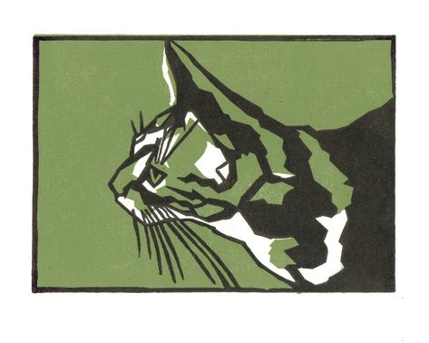 Cat Linocut, Screen Printing Inspiration, Lino Art, Printmaking Art, Linocut Art, Lynx, Print Inspiration, Cat Painting, Lino Print