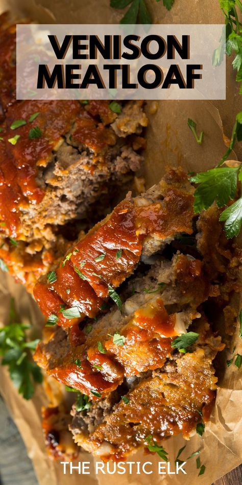 Venison And Ground Beef Meatloaf, Ground Venison And Pork Recipes, Low Sodium Venison Recipes, Smoked Venison Meatloaf, Deer Meatloaf Recipes, Recipes Using Ground Venison, Dinner Ideas With Deer Meat, Deer Burger Meat Recipes, What To Make With Ground Venison