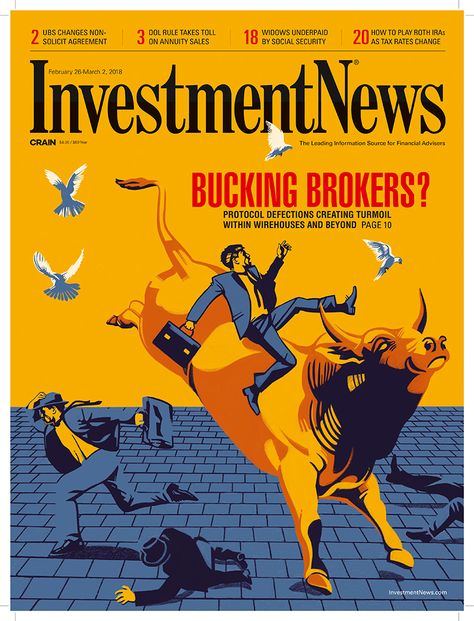 Ivan Canu’s graphic cover illustration for Investment News magazine accompanied an article on broken peace on Wall Street. Graphic Cover, Report Layout, Investing Books, Roth Ira, Sales Letter, Cover Illustration, News Magazine, Investment Advisor, Artist Portfolio