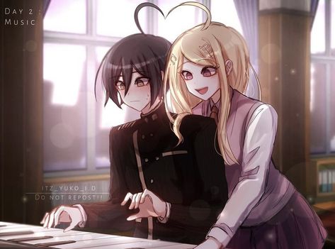 Danganronpa V3 Ships, Danganronpa Saimatsu, Pregame Saimatsu, Saimatsu Fanart, Kaede Akamatsu Pfp, Kaede X Shuichi, Shuichi X Kaede, Danganronpa Art, Kaede Akamatsu