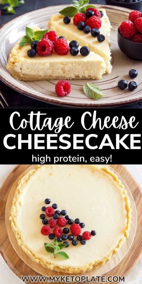 Low Calorie Cottage Cheese Cheesecake, Cottage Cheesecake Healthy, High Protein Desserts Low Carb, Cottage Cheese Cheesecake, High Protein Cottage Cheese Pumpkin Cheesecake, Protein Cottage Cheese Cheesecake, Protein Cheesecake Healthy Cottage Cheese, Diet Friendly Desserts, Cottage Cheese Dessert Recipes