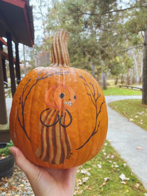 Pumpkin Painting Over The Garden Wall, Over The Garden Wall Pumpkin Painting, Over The Garden Wall Pumpkin, Garden Falls, Vintage Halloween Art, Pumpkin Designs, Halloween Pumpkin Designs, Pumpkin Carvings, Painted Pumpkin