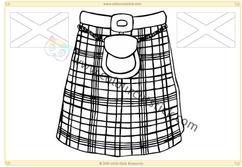 Stick Activities, Colouring Activities, Flag Of Scotland, Saint Andrew, Scottish Flag, Color Knowledge, Holiday Club, Printable Downloads, Scottish Kilts