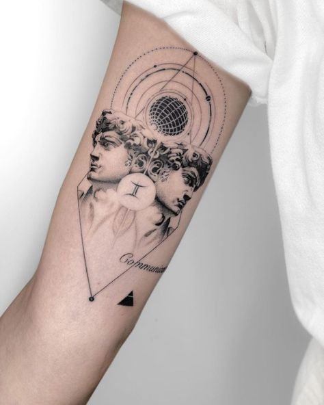 The Best Tattoos For Men, Surrealist Tattoo, Tattoo Ideas Female Meaningful Unique, Gemini Sign Tattoo, Best Tattoos For Men, Harmony Tattoo, Best Tattoo Ideas For Men, Gemini Tattoo Designs, Twin Tattoos