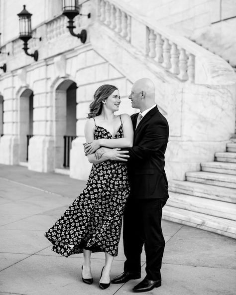 Stunning Detroit Institute of Arts Engagement Photos | Kate & Joe - Jennifer Boris Photography Graduation Shoot, Downtown Detroit, Detroit Institute Of Arts, Sweet Couple, Black Midi Dress, Senior Pictures, Embroidered Flowers, So Excited, Engagement Session