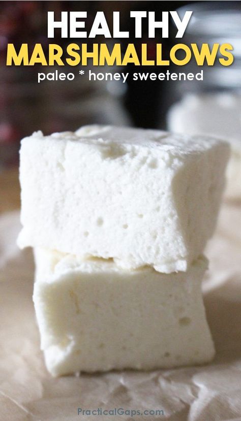 Learn to make your own marshmallows with this easy recipe! Perfect for homemade rice crispy treats, fudge, and all your favorite desserts. Paleo, GAPS, delicious. Eat them plain, use them in hot chocolate, for s'mores, or cover them in chocolate for Christmas! #Recipes #FromScratchRecipes #Healthy #Paleo #GAPS #Desserts Healthy Marshmallow Recipe, Gaps Desserts, Homemade Rice Crispy Treats, Paleo Marshmallows, Healthy Marshmallows, Dessert Kabobs, Grill Dessert, Tiramisu Dessert, Krispie Treats Recipe