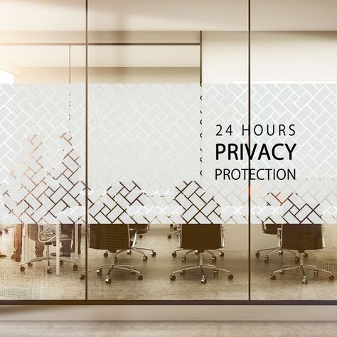 Window Film Office, Window Stickers Privacy, Glass Sticker Design, Glass Film Design, Glass Wall Office, Glass Wall Design, Window Film Designs, Office Graphics, Window Glass Design