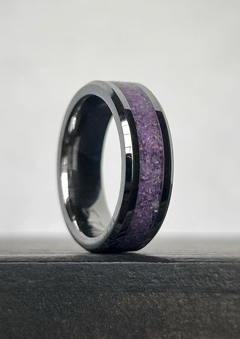 Excited to share the latest addition to my #etsy shop: Amethyst and Tungsten Ring, Genuine Amethyst Band, Unique Amethyst Wedding Band, Unisex Wedding Ring #purple #wedding #no #amethyst #silver #unisexadults #tungsten #yes #minimalist Men’s Purple Wedding Band, Matching Purple Wedding Rings, Amethyst Mens Wedding Band, Purple Ring Men, Purple Obsidian, Wedding Ring Purple, Purple Wedding Ring, Purple Wedding Rings, Mens Wedding Rings Black