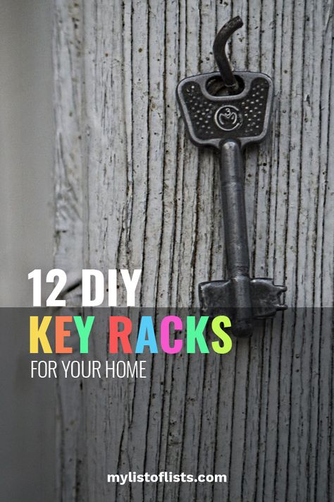 Never misplace your keys again with these 12 DIY Key Racks for your home. Perfect for the entryway, these DIY key racks provide a place for you to always put your keys. #keyrack #diy Key Rack Diy, List Of Lists, Key Racks, Mail And Key Holder, Diy Key, Key Rack, Outdoor Diy Projects, Online Tutorials, Lawn Decor