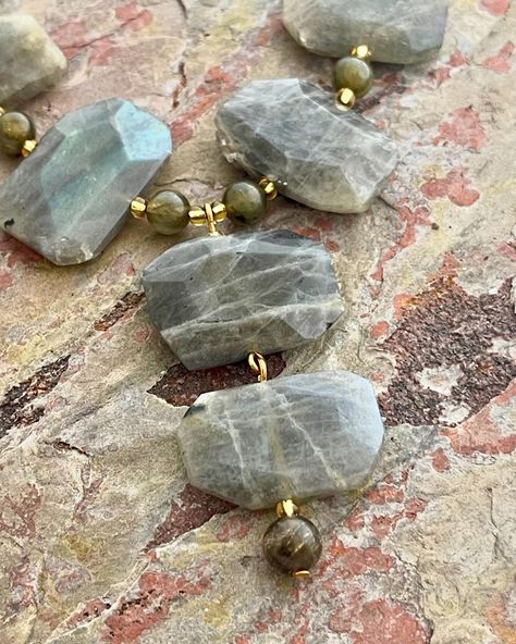 Clasp Necklace, Labradorite Jewelry, Labradorite Stone, Czech Glass Beads, Paper Clip, Czech Glass, Stone Beads, Lobster Clasp, Labradorite