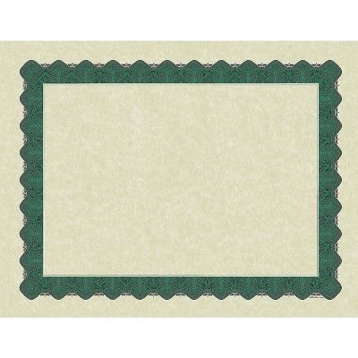 Present beautiful awards on these Great Papers Masterpiece Studios green-bordered parchment certificates. Create professional documents for graduation ceremonies, awards, and contest winners by printing custom designs on these parchment-patterned certificates. The delicate metallic green border on each of these certificates adds a special touch to the 60-pound paper stock, calling attention to recognized achievements. This pack contains 100 blank Great Papers Masterpiece Studios parchment certif Green Scrapbook, Green Journal, Art Certificate, Vintage Shirt Design, Online Scrapbook, Summer Scrapbook, Scrapbook Background, Green Border, Studio Green