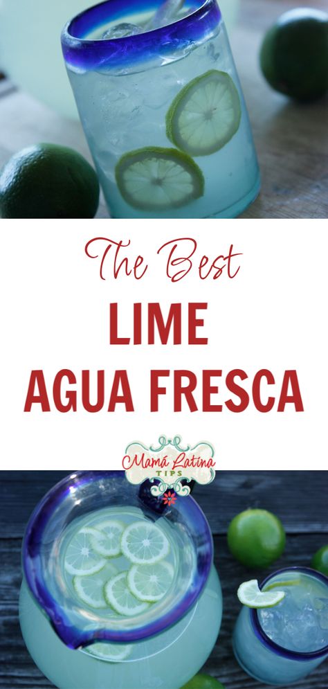 Coconut Agua Fresca Recipe, Lime Agua Fresca Recipe, Authentic Agua Fresca, Agua Fresca Mexicanas Recipes, Agua Fresca Lime, Easy Agua Fresca Recipe, Mexican Lemonade Recipes, Aguas Frescas Recipes, Auga Frescas