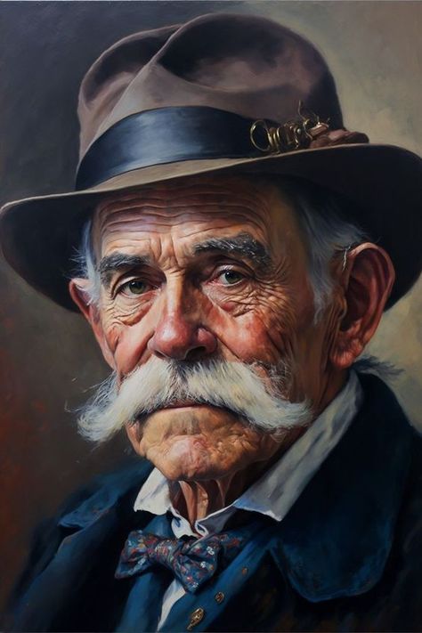 Job Announcement, Old Man Portrait, Animal Jungle, Old Faces, Blue Bow Tie, Art Painting Gallery, Face Photography, Oil Painting Portrait, New York Art