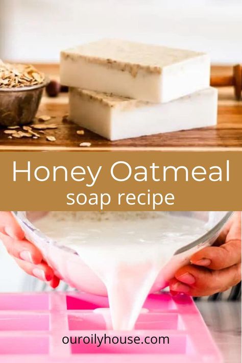 Honey oatmeal soap bars made with a melt and pour soap base are perfect for dry, sensitive skin. The simple step of adding honey and oatmeal in what would be an otherwise ordinary bar now becomes an exfoliating soap bar that smells amazing. Lavender Honey Oatmeal Melt And Pour Soap, Honey Base Soap Recipes, Honey Soap Base Recipes, Oatmeal Soap Bar, Diy Bath Soap Bars, Honey Oatmeal Soap Melt And Pour, Oatmeal Soap Melt And Pour, Honey Oatmeal Melt And Pour Soap Recipes, Homemade Bar Soap For Sensitive Skin