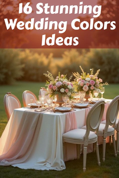 Did you know that choosing the perfect wedding colors can transform your big day into a fairytale? Dive into the latest trends in wedding palettes, from classic white to bold hues, and discover how to make your celebration pop. Our article with 16 stunning photos will inspire your wedding theme, bringing your dream to life with vibrant accent ideas and harmonious blends. Don't miss out on the secrets to a standout wedding! Best Colors For Weddings, Luxury Wedding Color Palette, 2025 Wedding Trends Color Schemes, Wedding Colora, Wedding Colors For 2023, Wedding Colors 2025, Trendy Wedding Colors, Wedding Colors Ideas, Wedding Palettes