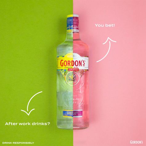 Gordons Gin, Drink Campaign, Gordon's Gin, After Work Drinks, Spirit Drink, Gin Brands, Social Life Hacks, Digital Campaign, Whisky Bottle