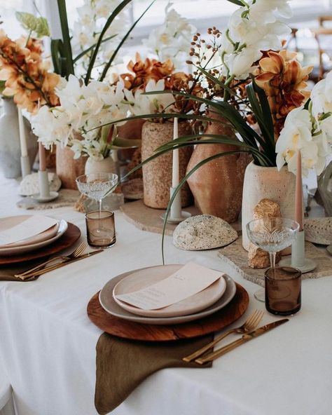 Paper / Paper on Instagram: “menu 09 in pale blush for a recent shoot @figtreerestaurant styling and hire @theweddingshed florals @bramblehaus photographed by…” Wedding Placement, Hire Style, Natural Stone Texture, Minimalist Dekor, Wedding Dining, Terracotta Wedding, Dinner Themes, Wedding Table Settings, Wedding Tablescapes